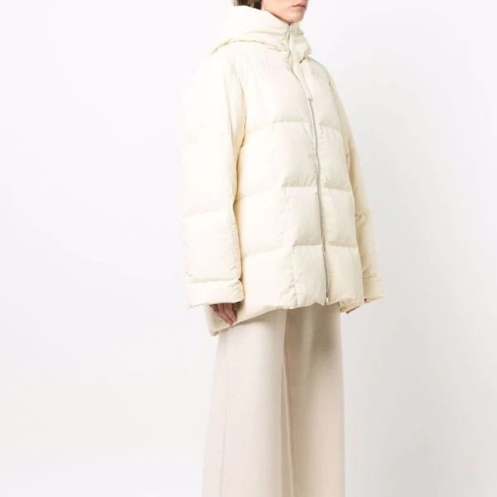 Jil Sander oversize hooded down jacket (Beige)